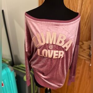 Zumba Lover velvet off the shoulder top